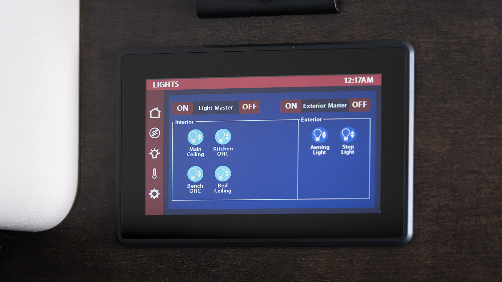 Firefly Total Coach Control System with Wall-Mounted Touchscreen and Mobile App